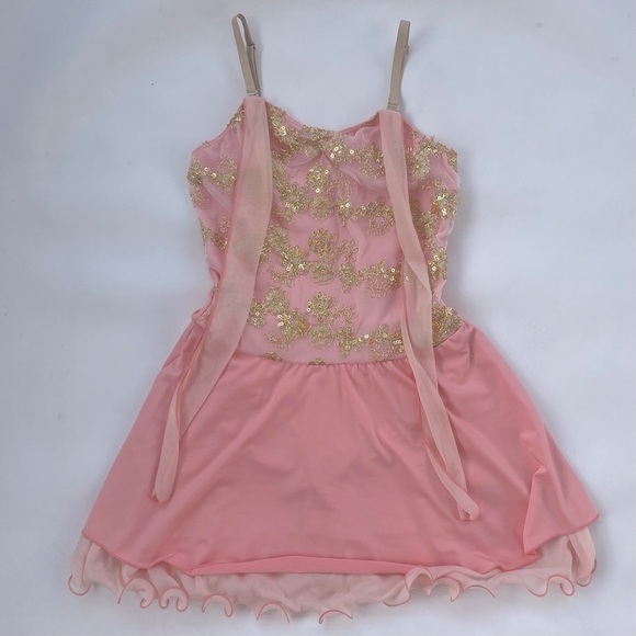 Revolution Dancewear Girls Peach Dress Style RC 16860 Size SA Great condition! - Picture 1 of 10